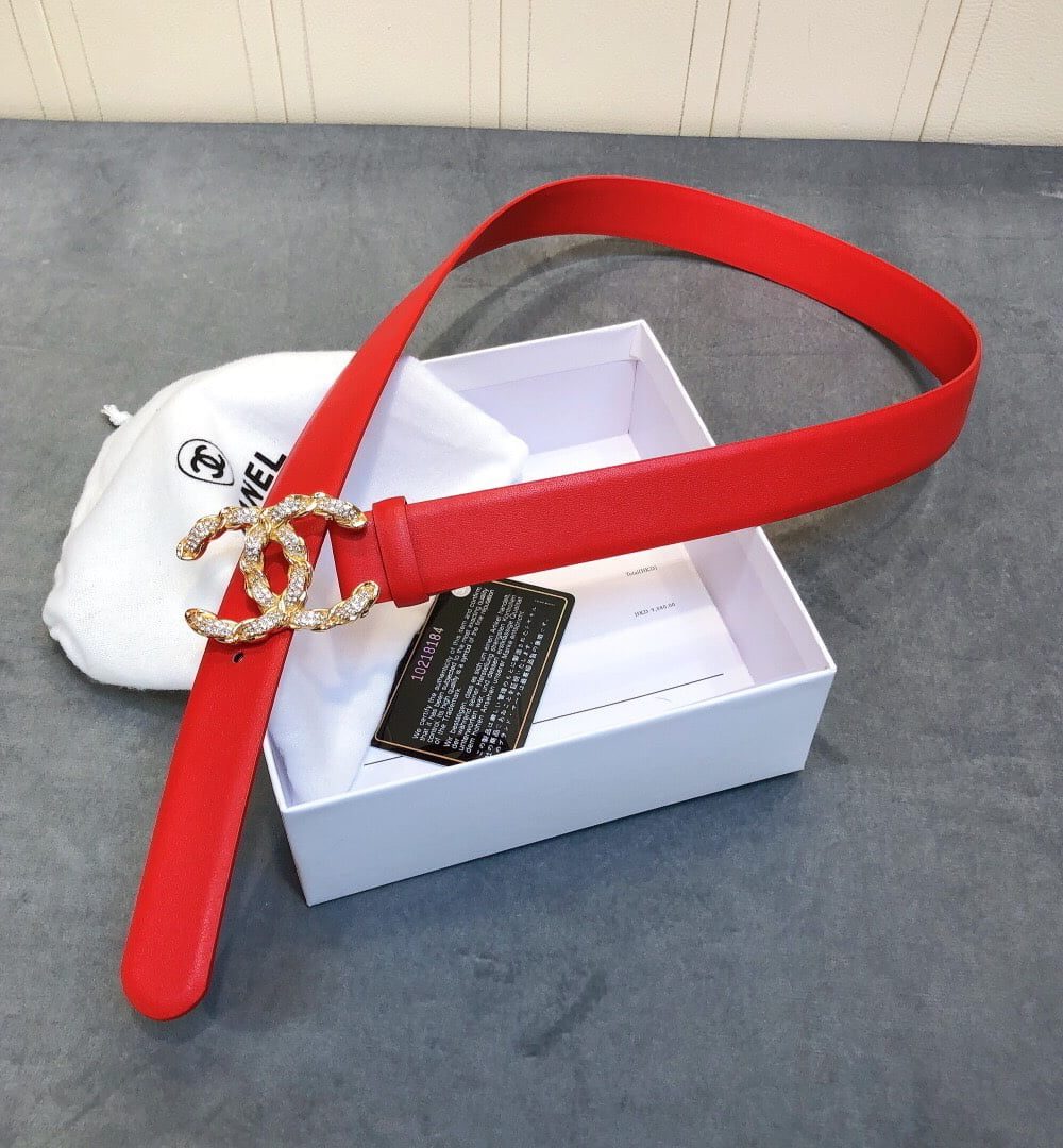 1:1 Replica Chanel Belt With Double C Buckle Red Women Belt