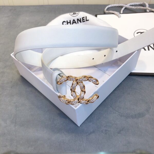 1:1 Replica Chanel Belt With Double C Buckle White Women Belt
