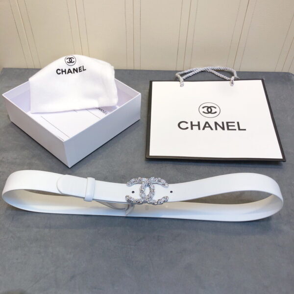 1:1 Replica Chanel Belt With Double C Buckle White Women Belt