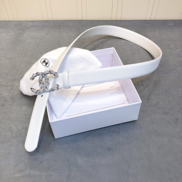 1:1 Replica Chanel Belt With Double C Buckle White Women Belt
