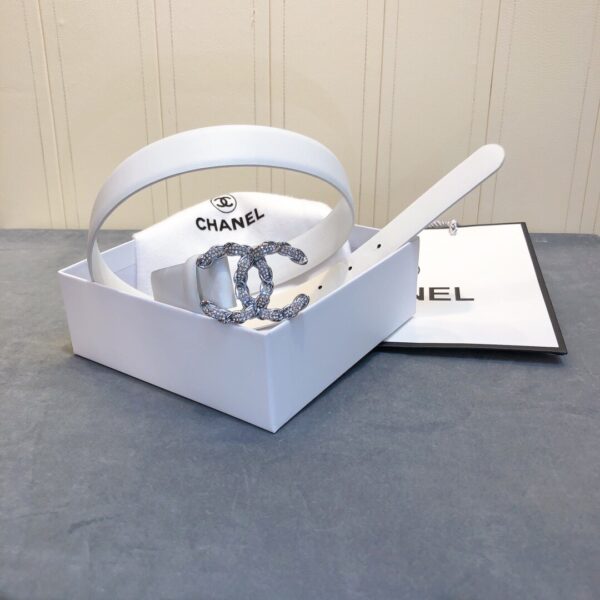 1:1 Replica Chanel Belt With Double C Buckle White Women Belt