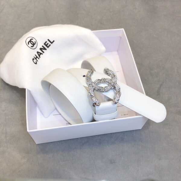 1:1 Replica Chanel Belt With Double C Buckle White Women Belt