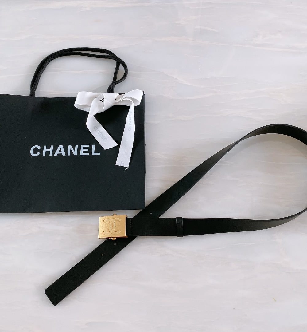 1:1 Replica Chanel Belt With Ribbon Buckle Black Women Belt