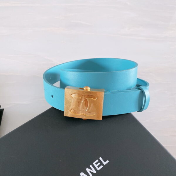 1:1 Replica Chanel Belt With Ribbon Buckle Blue Women Belt