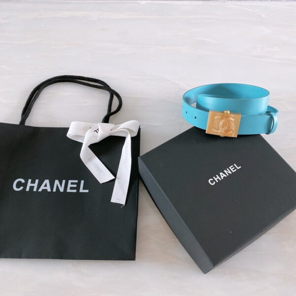 1:1 Replica Chanel Belt With Ribbon Buckle Blue Women Belt