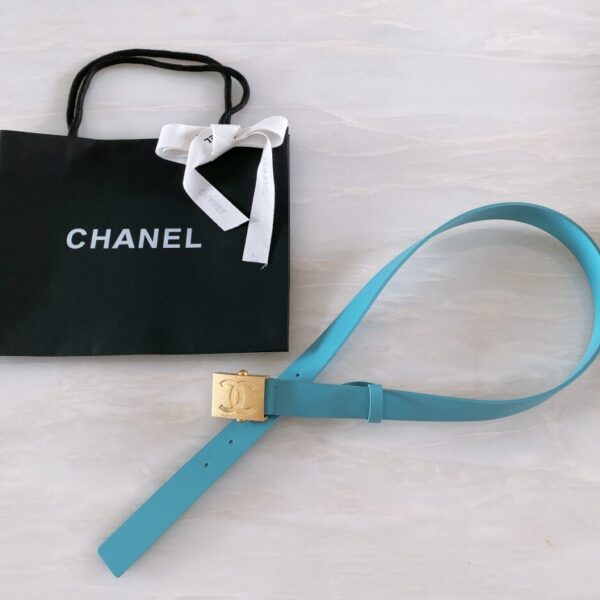 1:1 Replica Chanel Belt With Ribbon Buckle Blue Women Belt