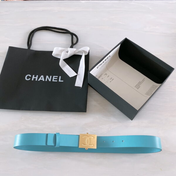 1:1 Replica Chanel Belt With Ribbon Buckle Blue Women Belt