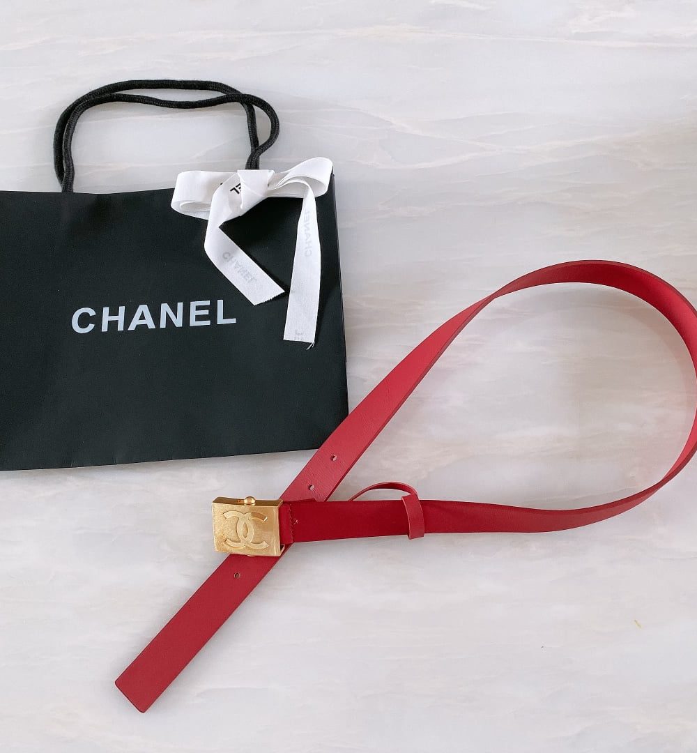 1:1 Replica Chanel Belt With Ribbon Buckle Red Women Belt