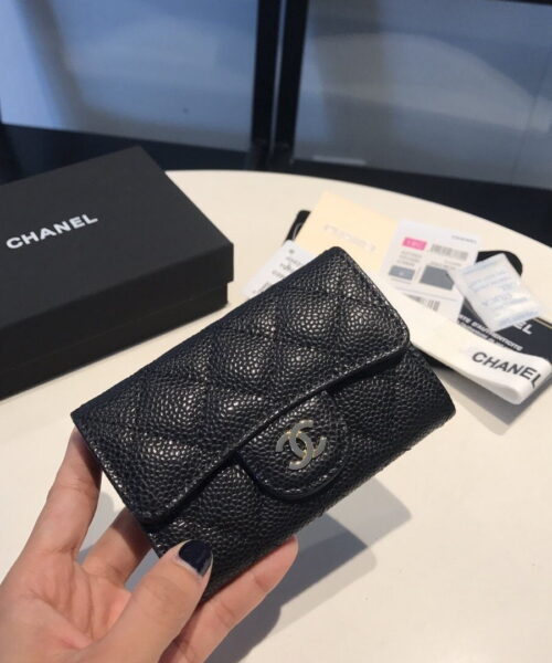 1:1 Replica Chanel Classic Card Holder Gold Toned Hardware Black For Women, Women's Wallet 4.5in/11.5cm