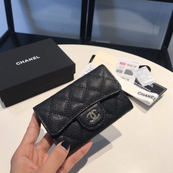 1:1 Replica Chanel Classic Card Holder Gold Toned Hardware Black For Women, Women's Wallet 4.5in/11.5cm