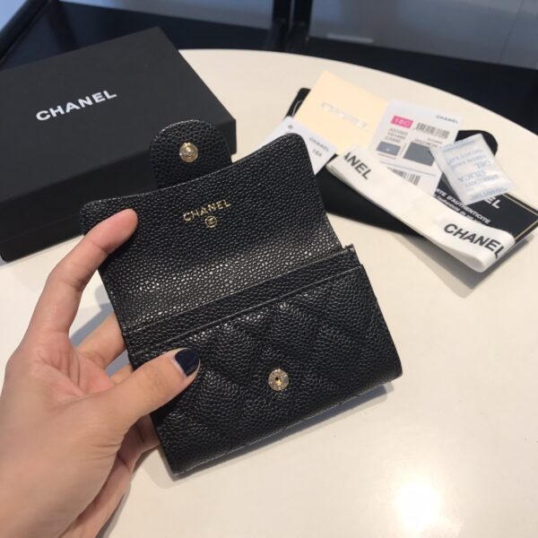 1:1 Replica Chanel Classic Card Holder Gold Toned Hardware Black For Women, Women's Wallet 4.5in/11.5cm
