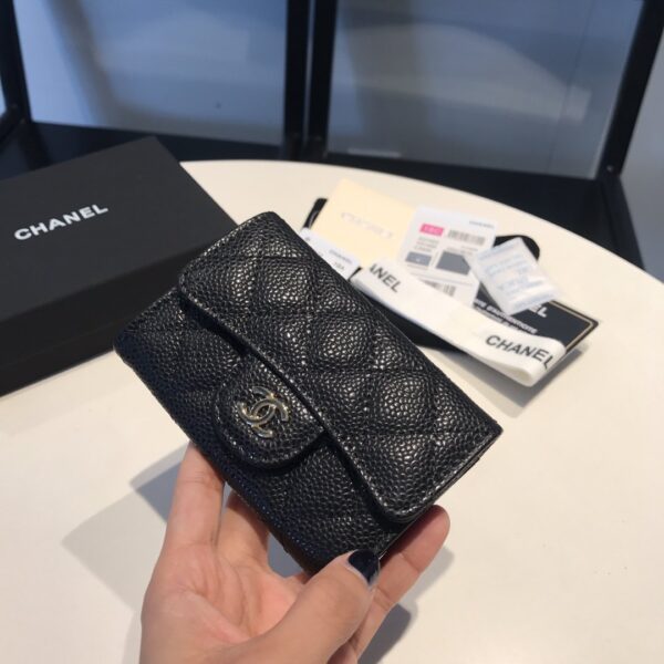 1:1 Replica Chanel Classic Card Holder Gold Toned Hardware Black For Women, Women's Wallet 4.5in/11.5cm