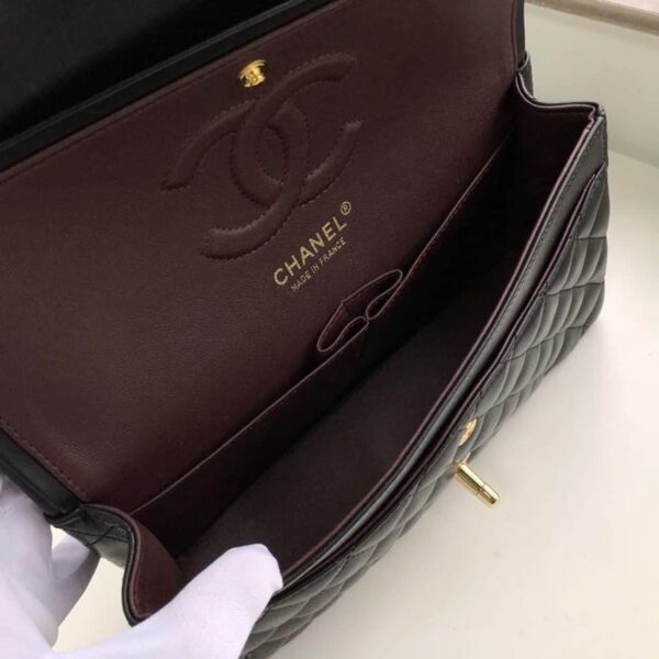 [REP 1:1] Chanel Classic Handbag Gold Toned Hardware Black For Women, Women's Bags, Shoulder And Crossbody Bags 10.2in/26cm A01112