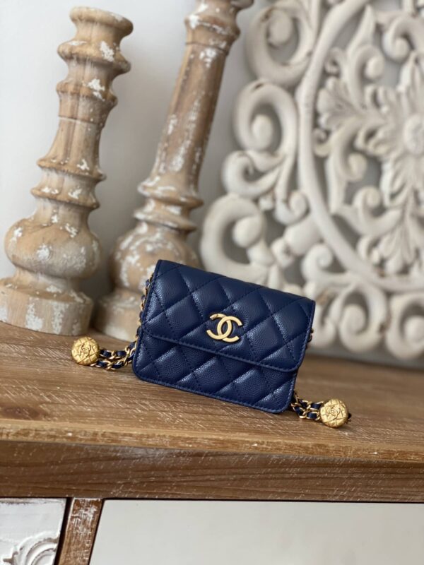 [REP 1:1] Chanel Clutch With Chain Blue For Women, Women's Bags 4.8in/12.3cm