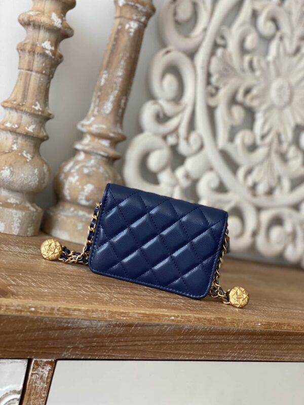 [REP 1:1] Chanel Clutch With Chain Blue For Women, Women's Bags 4.8in/12.3cm