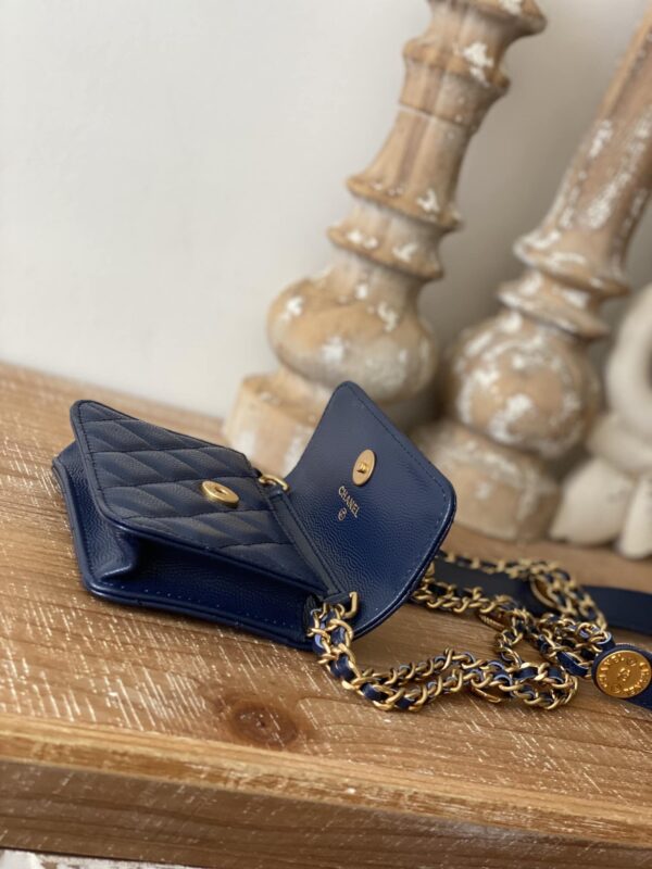 [REP 1:1] Chanel Clutch With Chain Blue For Women, Women's Bags 4.8in/12.3cm