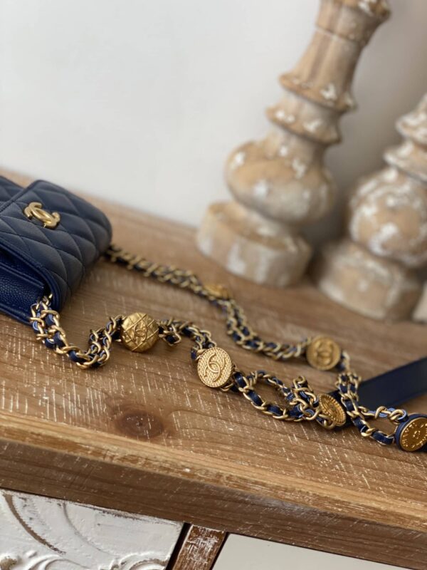 [REP 1:1] Chanel Clutch With Chain Blue For Women, Women's Bags 4.8in/12.3cm