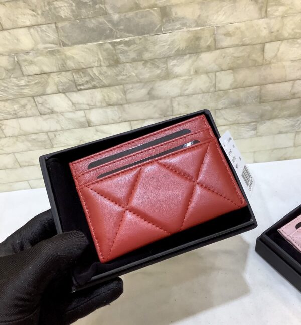 1:1 Replica Chanel CO-CO 19 Card Holder Wallet 11cm/4.3in Gold Toned Hardware For Women Red