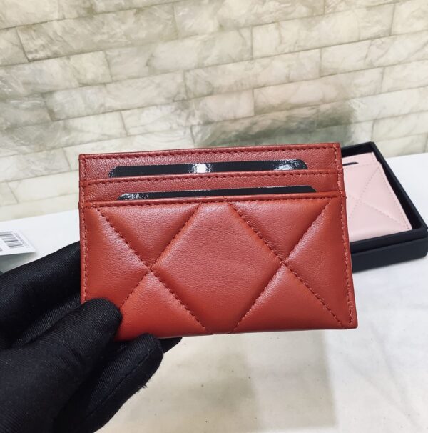 1:1 Replica Chanel CO-CO 19 Card Holder Wallet 11cm/4.3in Gold Toned Hardware For Women Red