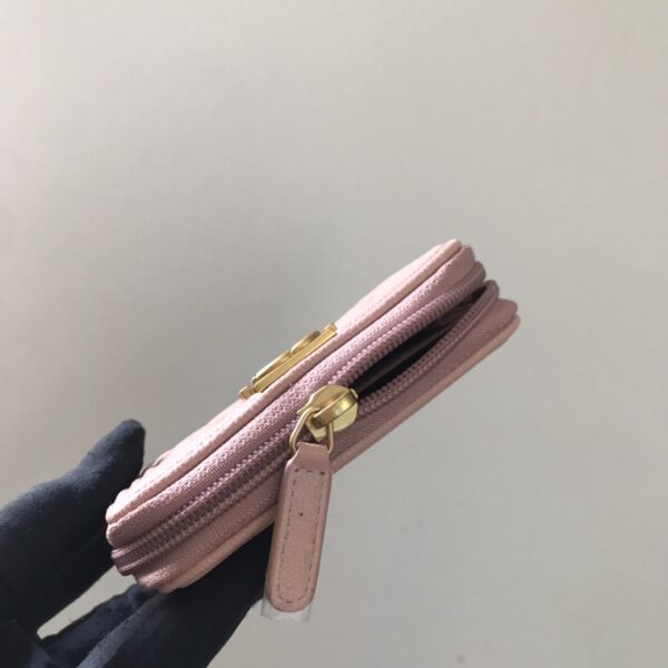 1:1 Replica Chanel CO-CO Boy Chanel Zipped Coin Purse 11cm/4.3in Gold Toned Hardware For Women White