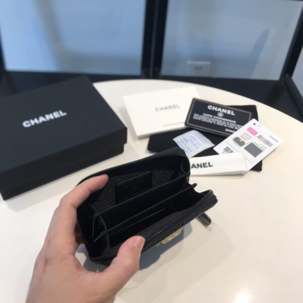 1:1 Replica Chanel CO-CO Boy Flap Card Holder 11.5cm/4.5in Gold Hardware For Women Black A80603 Y07659 94305
