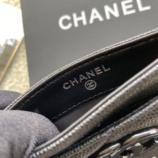 1:1 Replica Chanel CO-CO Card Holder 11cm/4.3in Black Hardware For Women Black
