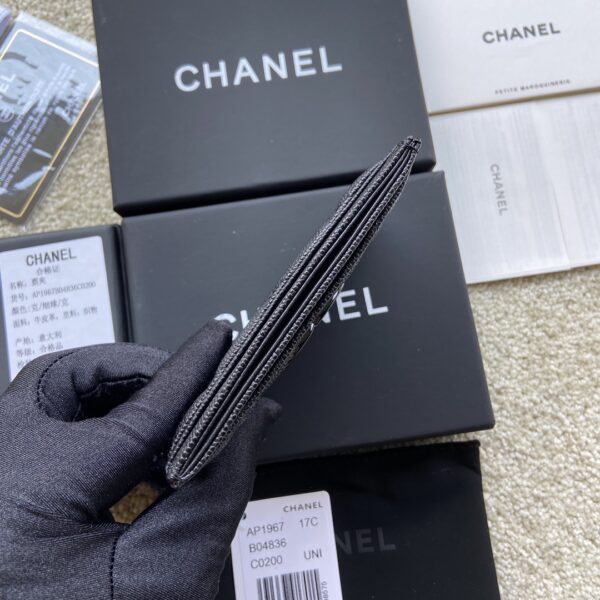 1:1 Replica Chanel CO-CO Card Holder 11cm/4.3in Black Hardware For Women Black