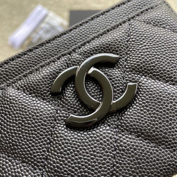 1:1 Replica Chanel CO-CO Card Holder 11cm/4.3in Black Hardware For Women Black