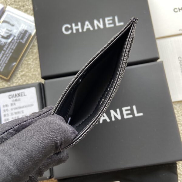 1:1 Replica Chanel CO-CO Card Holder 11cm/4.3in Black Hardware For Women Black