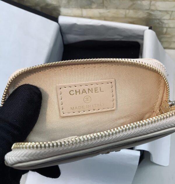 1:1 Replica Chanel CO-CO Card Holder 12cm/4.7in Gold Hardware For Women Beige