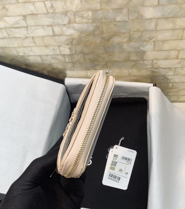 1:1 Replica Chanel CO-CO Card Holder 12cm/4.7in Gold Hardware For Women Beige