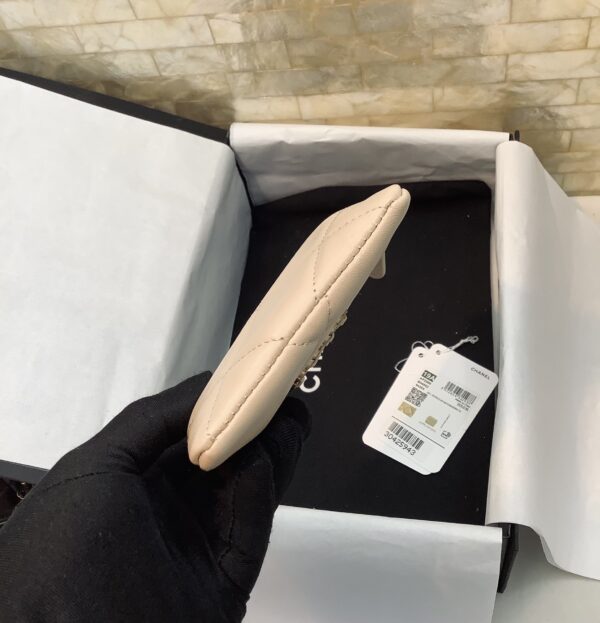 1:1 Replica Chanel CO-CO Card Holder 12cm/4.7in Gold Hardware For Women Beige