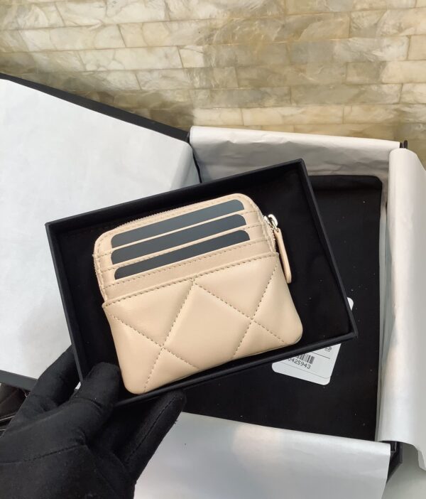 1:1 Replica Chanel CO-CO Card Holder 12cm/4.7in Gold Hardware For Women Beige