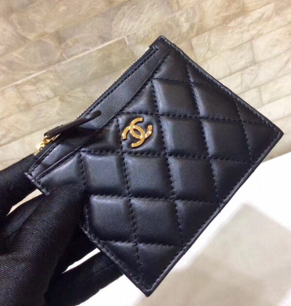 1:1 Replica Chanel CO-CO Chanel 19 Pouch 11.5cm/4.5in Gold Hardware For Women Black