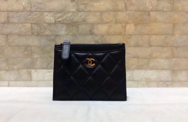 1:1 Replica Chanel CO-CO Chanel 19 Pouch 11.5cm/4.5in Gold Hardware For Women Black