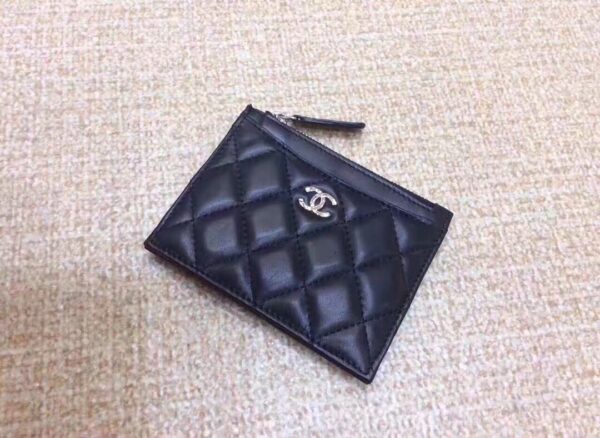 1:1 Replica Chanel CO-CO Chanel 19 Pouch 11.5cm/4.5in Silver Hardware For Women Black