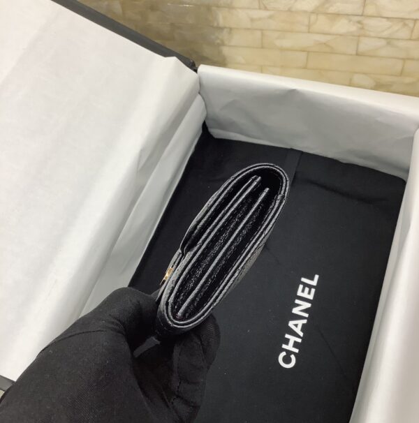 1:1 Replica Chanel CO-CO Classic Card Holder 11cm/4.4in Gold Hardware For Women Black