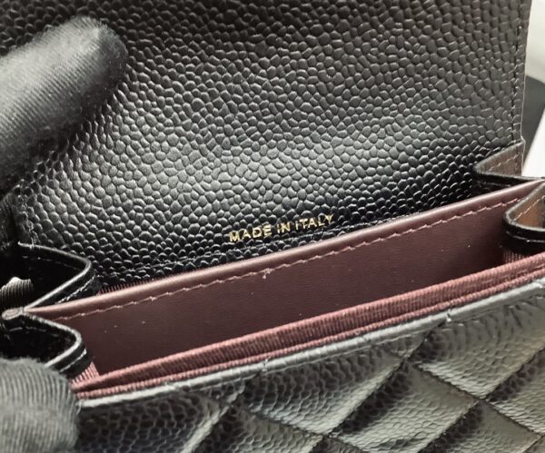 1:1 Replica Chanel CO-CO Classic Card Holder 11cm/4.4in Gold Hardware For Women Black
