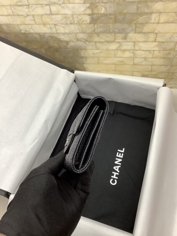 1:1 Replica Chanel CO-CO Classic Card Holder 11cm/4.4in Silver Hardware For Women Black AP0214 Y01480 C3906