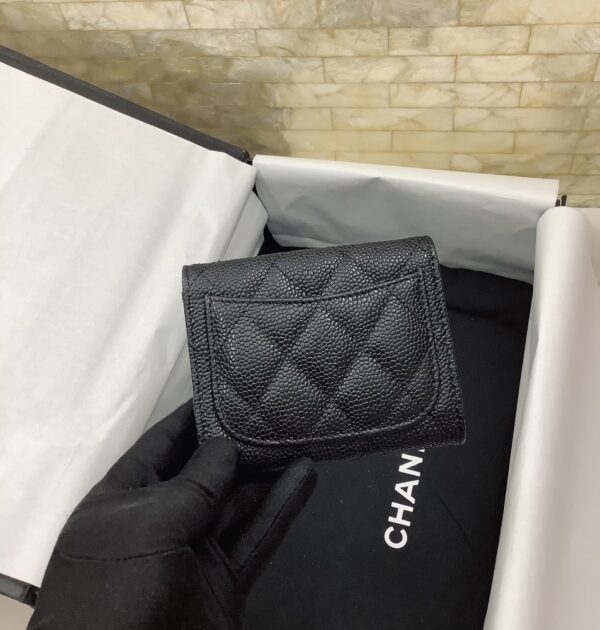 1:1 Replica Chanel CO-CO Classic Card Holder 11cm/4.4in Silver Hardware For Women Black AP0214 Y01480 C3906