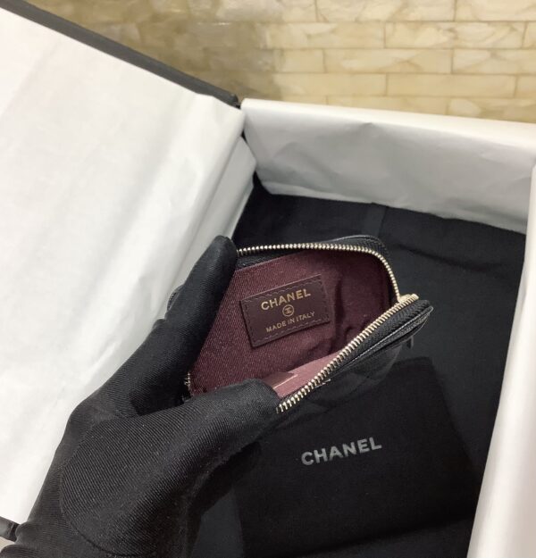 1:1 Replica Chanel CO-CO Classic Card Holder 19cm/7.5in Gold Hardware For Women Black