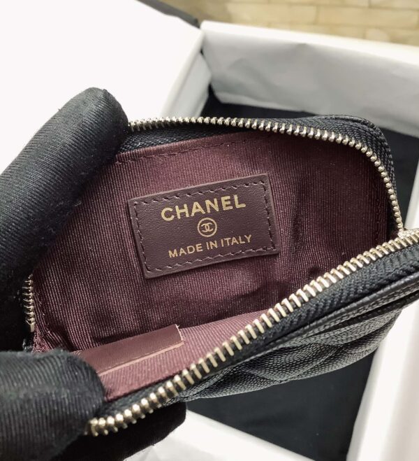 1:1 Replica Chanel CO-CO Classic Card Holder 19cm/7.5in Gold Hardware For Women Black