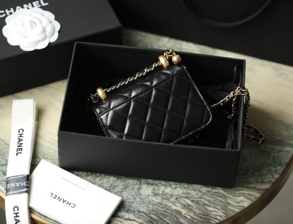 1:1 Replica Chanel CO-CO Clutch With Chain 9.5cm/3.7in Gold Toned Hardware For Women Black