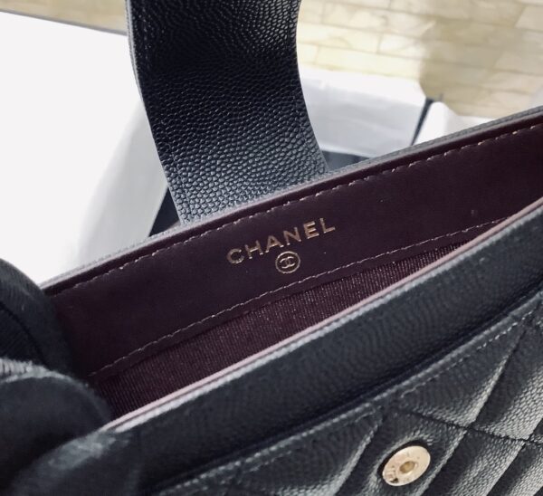 1:1 Replica Chanel CO-CO Flap Pouch Wallet 19cm/7.2in Silver Hardware For Women Black