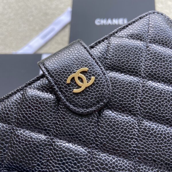 1:1 Replica Chanel CO-CO Flap Wallet 15cm/5.9in Gold Hardware For Women Black