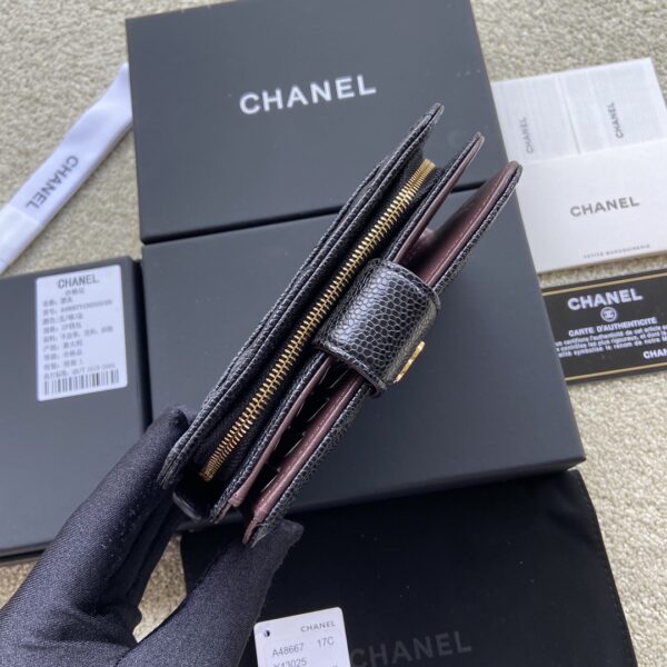 1:1 Replica Chanel CO-CO Flap Wallet 15cm/5.9in Gold Hardware For Women Black