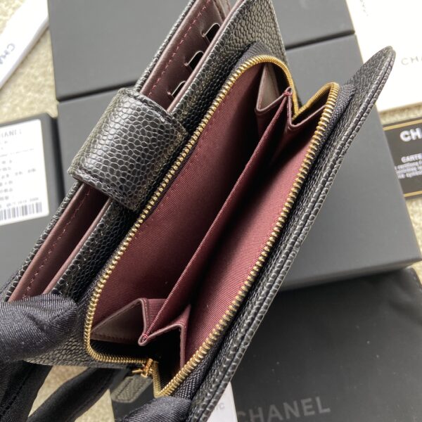1:1 Replica Chanel CO-CO Flap Wallet 15cm/5.9in Gold Hardware For Women Black