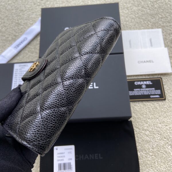 1:1 Replica Chanel CO-CO Flap Wallet 15cm/5.9in Gold Hardware For Women Black