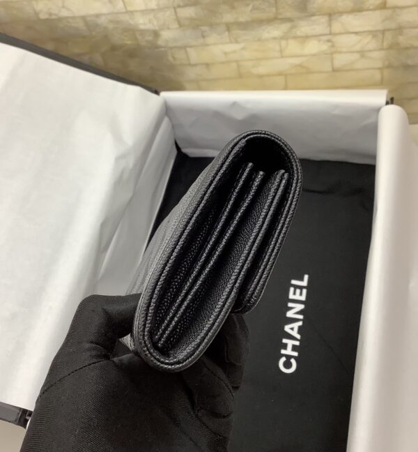 1:1 Replica Chanel CO-CO Long Flap Wallet 19.5cm/7.7in Gold Hardware For Women Black