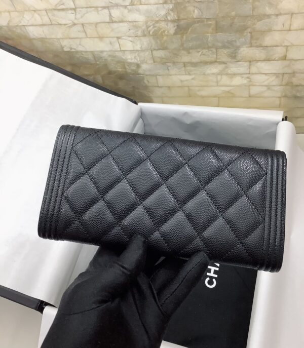 1:1 Replica Chanel CO-CO Long Flap Wallet 19.5cm/7.7in Gold Hardware For Women Black